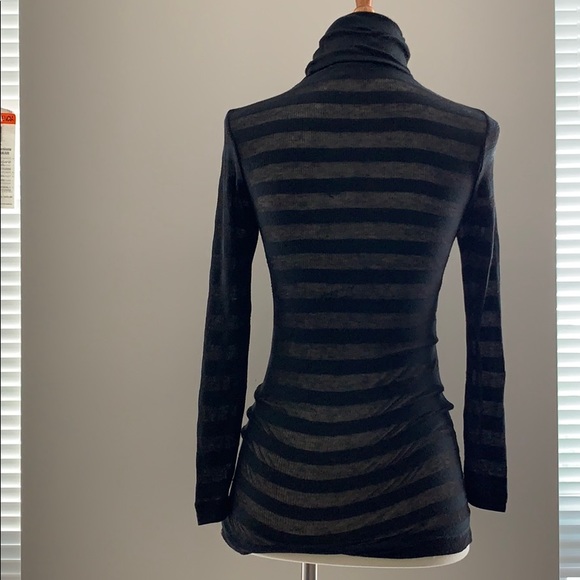 Theory Semi-sheer Striped Turtleneck - Picture 5 of 8